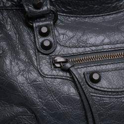 Pre Owned Balenciaga Small Lambskin Motocross Classic City Satchel