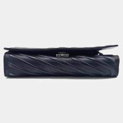 Pre Owned Balenciaga Black Leather Car Flap Shoulder Bag