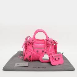 مملوكة مسبقًا Balenciaga Neo Cagole Small Neon Pink Leather Tote