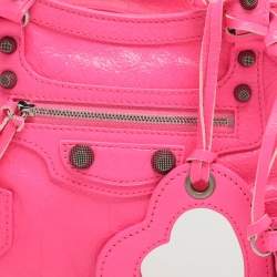 مملوكة مسبقًا Balenciaga Neo Cagole Small Neon Pink Leather Tote