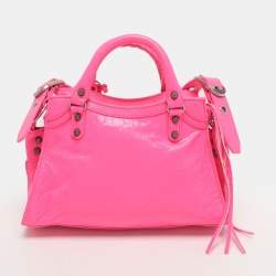 مملوكة مسبقًا Balenciaga Neo Cagole Small Neon Pink Leather Tote