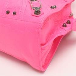 مملوكة مسبقًا Balenciaga Neo Cagole Small Neon Pink Leather Tote