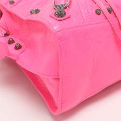 مملوكة مسبقًا Balenciaga Neo Cagole Small Neon Pink Leather Tote