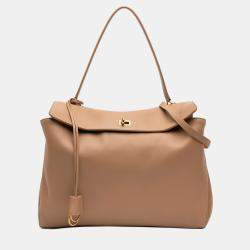 Pre Owned Balenciaga Brown Large Smooth Calfskin Rodeo Satchel