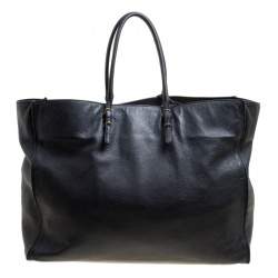 مملوكة مسبقًا Balenciaga Black Leather Papier A4 Tote