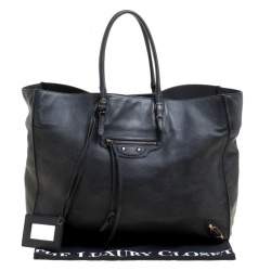 مملوكة مسبقًا Balenciaga Black Leather Papier A4 Tote