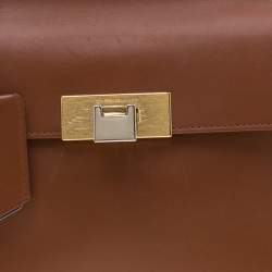 مملوكة مسبقًا Balenciaga Brown Leather Le Dix Cartable Top Handle Bag