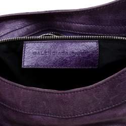 Pre Owned Balenciaga Purple Leather GH City Tote