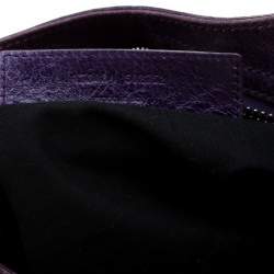 Pre Owned Balenciaga Purple Leather GH City Tote