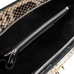 Pre Owned Balenciaga Cream Python Le Dix Cartable S Top Handle Bag