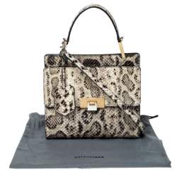 Pre Owned Balenciaga Cream Python Le Dix Cartable S Top Handle Bag