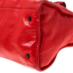 Pre Owned Balenciaga Orange Leather RH Part Time Tote