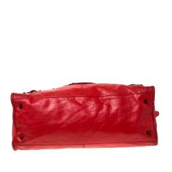 Pre Owned Balenciaga Orange Leather RH Part Time Tote
