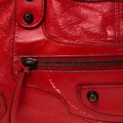 Pre Owned Balenciaga Orange Leather RH Part Time Tote