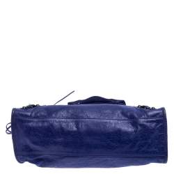 Pre Owned Balenciaga Purple Leather RH City Bag