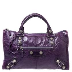 Pre Owned Balenciaga Violet Leather Giant 21 Work Tote