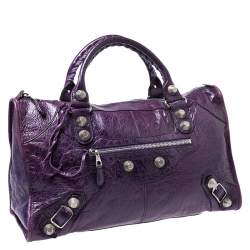 Pre Owned Balenciaga Violet Leather Giant 21 Work Tote