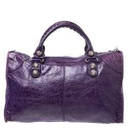 Pre Owned Balenciaga Violet Leather Giant 21 Work Tote