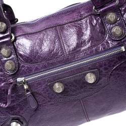 Pre Owned Balenciaga Violet Leather Giant 21 Work Tote