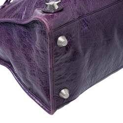 Pre Owned Balenciaga Violet Leather Giant 21 Work Tote