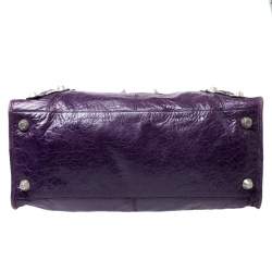Pre Owned Balenciaga Violet Leather Giant 21 Work Tote