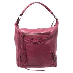 مملوكة مسبقًا Balenciaga Pourpre Lambskin Leather Day Bag 