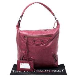 مملوكة مسبقًا Balenciaga Pourpre Lambskin Leather Day Bag 