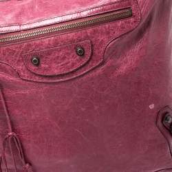 مملوكة مسبقًا Balenciaga Pourpre Lambskin Leather Day Bag 