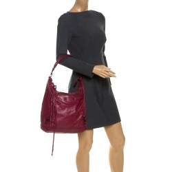 مملوكة مسبقًا Balenciaga Pourpre Lambskin Leather Day Bag 