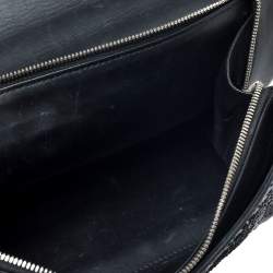 Pre Owned حقيبة بالنسياغا "لو ديكس كارتابل" يد علوية جلد و جلد نقشة الثعبان أسود