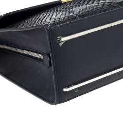 Pre Owned حقيبة بالنسياغا "لو ديكس كارتابل" يد علوية جلد و جلد نقشة الثعبان أسود