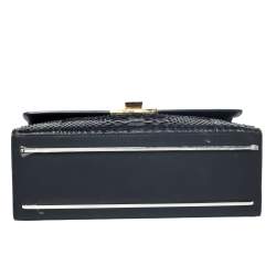 Pre Owned حقيبة بالنسياغا "لو ديكس كارتابل" يد علوية جلد و جلد نقشة الثعبان أسود