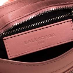 Pre Owned Balenciaga Rose Bonbon Leather SH Hardware Metal Plate Bag 