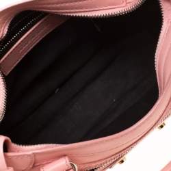 Pre Owned Balenciaga Rose Bonbon Leather SH Hardware Metal Plate Bag 