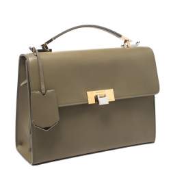 Pre Owned Balenciaga Green Leather Le Dix Cartable Top Handle Bag