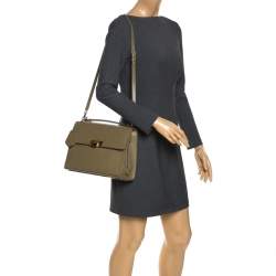 Pre Owned Balenciaga Green Leather Le Dix Cartable Top Handle Bag