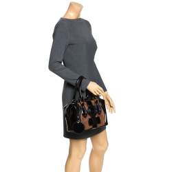 مملوكة مسبقًا حقيبة بالنسياغا ساك سوبيرب سويدي و جلد لامع بني و أسود