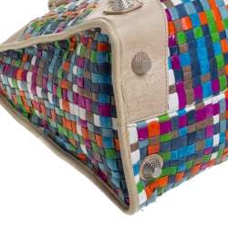 Pre Owned Balenciaga Multicolor Woven Leather GSH Work Tote