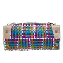 Pre Owned Balenciaga Multicolor Woven Leather GSH Work Tote