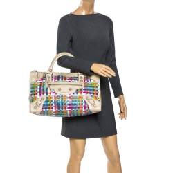 Pre Owned Balenciaga Multicolor Woven Leather GSH Work Tote