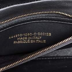 Pre Owned Balenciaga Black/Gold Striped Leather Oversize Chain Clutch