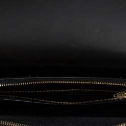 Pre Owned Balenciaga Black/Gold Striped Leather Oversize Chain Clutch