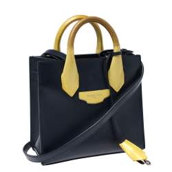 Pre Owned Balenciaga Blue/Yellow Leather and Lizard Mini All Afternoon Tote
