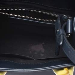Pre Owned Balenciaga Blue/Yellow Leather and Lizard Mini All Afternoon Tote