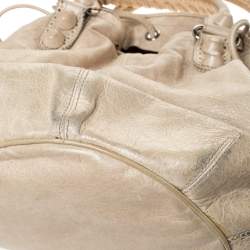 Balenciaga Cream Leather SGH 21 Pompon Hobo