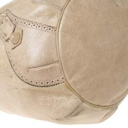 Balenciaga Cream Leather SGH 21 Pompon Hobo