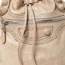 Balenciaga Cream Leather SGH 21 Pompon Hobo