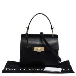 Pre Owned حقيبة بالنسياغا يد علوية لو ديس كارتابل جلد سوداء 