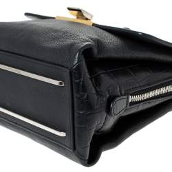 مملوكة مسبقًا حقيبة بالنسياغا يد علوية لو ديكس كارتابل جلد ونقش تمساح سوادء