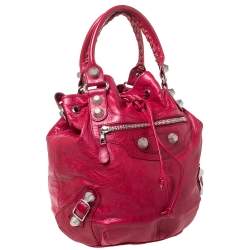 Balenciaga Sang Leather GGH 21 Pompon Hobo